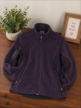 L.L. Bean | Women's Large | Dark Purple Fleece Lined Jacket | Read Description